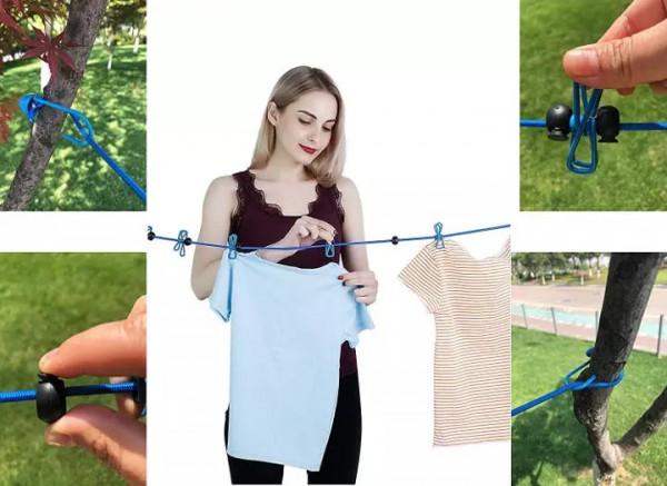 Travel cloth drying rope