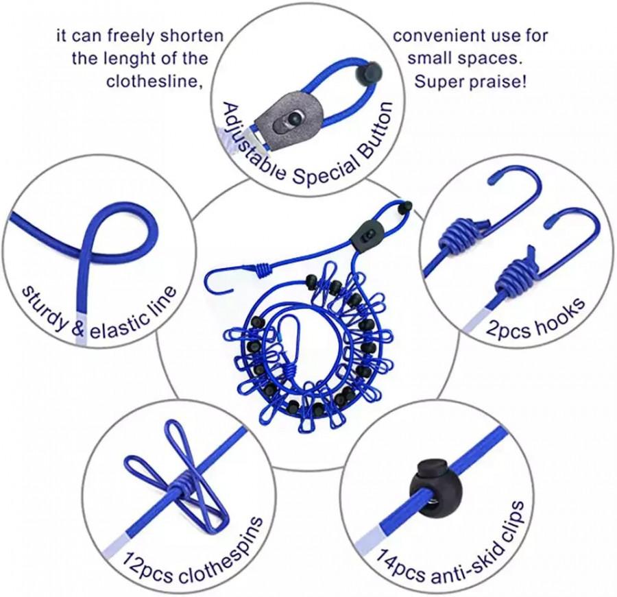 Travel cloth drying rope