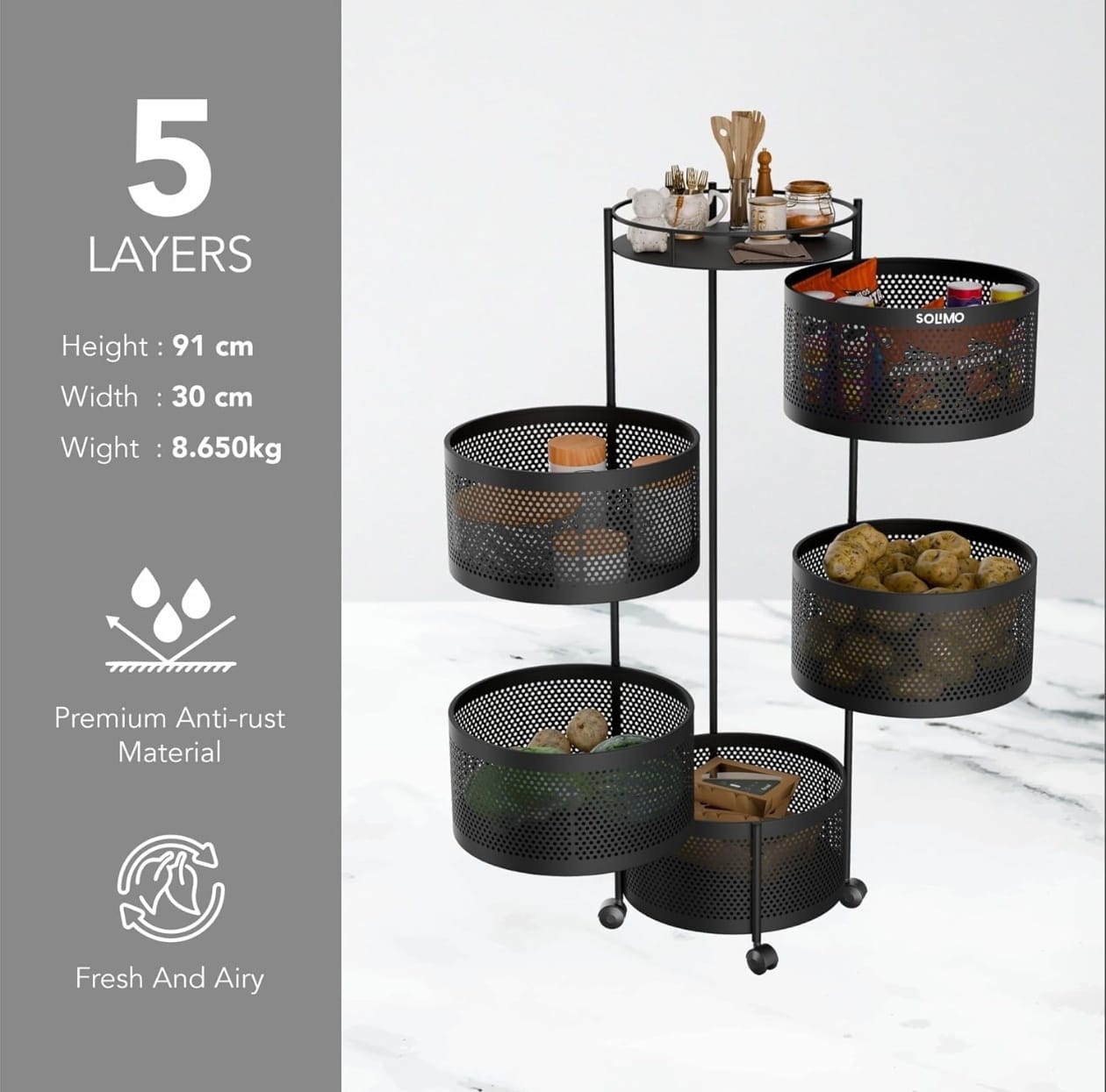 Portable multipurpose kitchen Rack